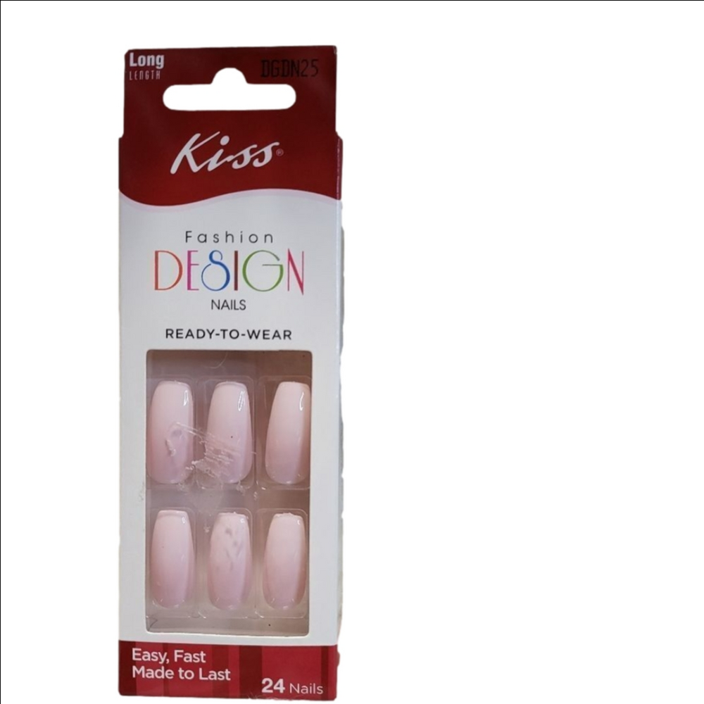 KISS Light Pink Artificial Nails Fashion Design
